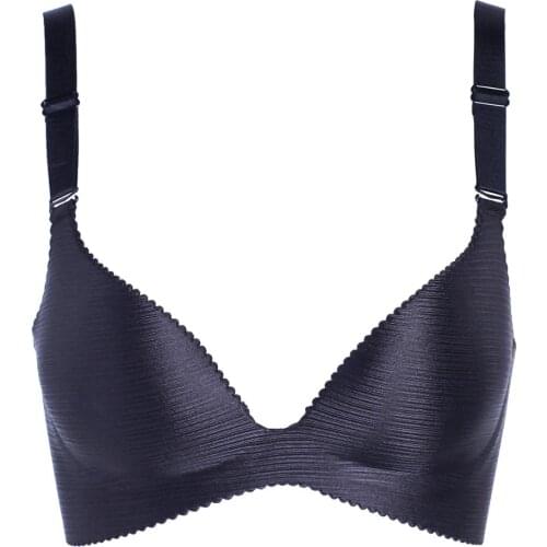 Plus size sexy bra push up bralette bright silk solid color no steel ring seamless underwear gathered stereo anti-vibration bra