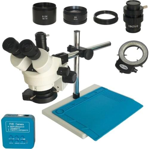 3.5X-90X Trinocular Stereo microscope magnifier Digital 38MP HDMI video USB microscopio Camera Jewelry phone pcb repair mat kit