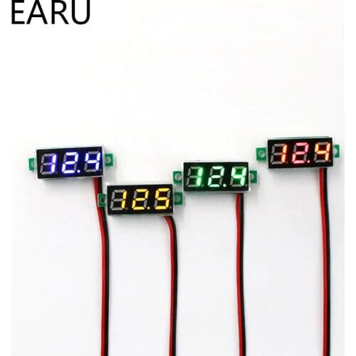 0.28 Inch DC LED Digital Voltmeter 0-100V Voltage Meter Auto Car Mobile Power Voltage Tester Detector 12V Red Green Blue Yellow