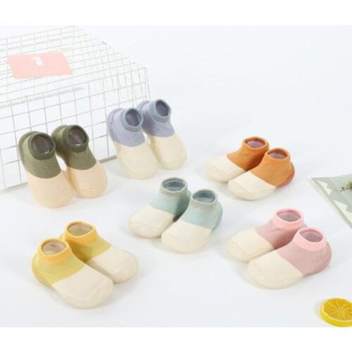 Baby Socks Shoes Infant Color Matching Cute Kids Boys Shoes Doll Soft Soled Child Floor Socks Shoes Toddler Girls First Walkers