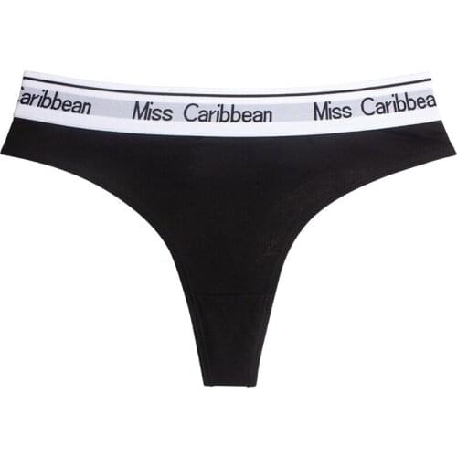 Women Panties sports fitness wide waist letter cotton low waist String Underwear
