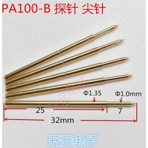 PA100-B1 Test Probe P100-B Sharp Thimble Gold Pin 1.35 Thimble 1.7mm Test Pin