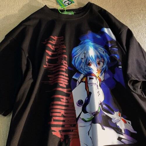 Japanese Black Anime Vintage T Shirts Women Oversized Streetwear Comics Tees 2021New Harajuku Teens Girls Goth Tops Graphic Tees