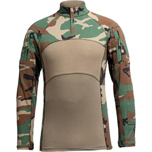 Woodland Jungle Camouflage Shirt Military Uniform Tactical Outdoor Gear Hunting Fishing Camping For Men Army Police Swat Use