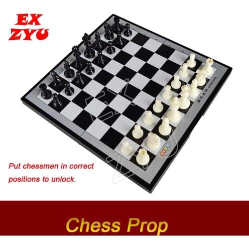 Chess Prop Escape Game place all chessmen at the right position to trigger the puzzle real life chamber room