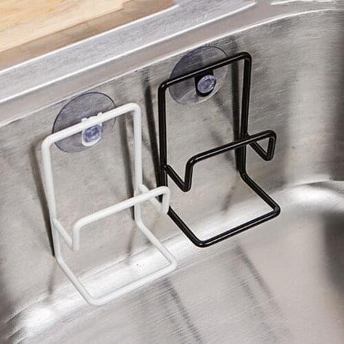 Metal Suction Cup Sink Drain Rack Wall Sucker Sponge Storage Drying Holder Kitchen Sink Soap Stand Dish Cloth Shelf Organizer