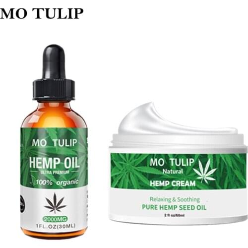MO TULIP 1Set Herbal Seed Essence Oil + Face Cream Relieve Stress And Anxiety Anti Aging moisturizing Face Skin Care DropShip