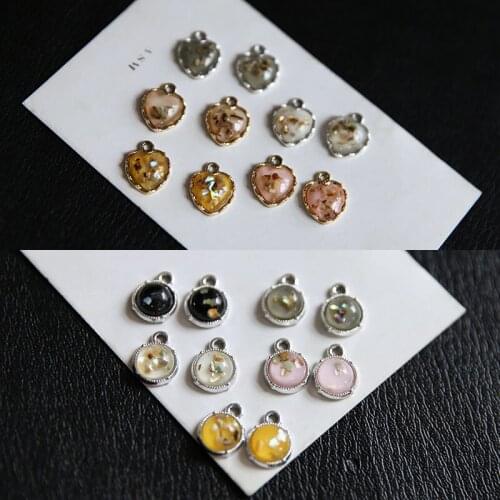 Fashion 50pcs/lot color round/hearts shape alloy floating locket charms diy jewelry earrings/bracelet/necklace accessory