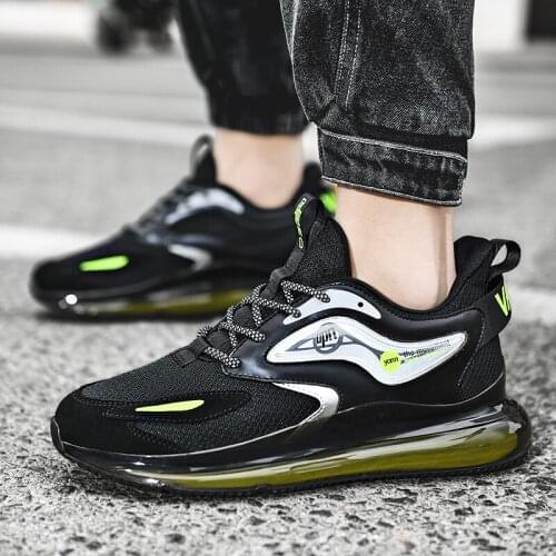 Summer Flying Woven Running Shoes for Men chunky Sneakers Cushioning Soles Mens Athletic Outdoor Reflective Leisure Sport Shoes