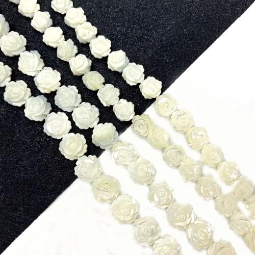 Natural Sea Shell Loose Beads Rose Flower Shape DIY Handmade Craft Shell Pendant Bracelet Jewelry Accessories Wholesale