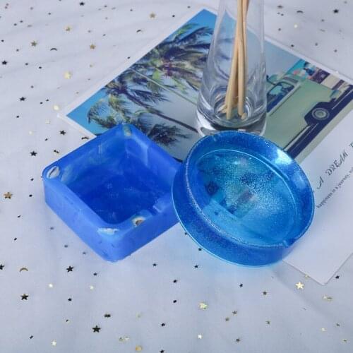 New Mirror Ashtray Silicone Mold Crystal Epoxy UV Resin Molds for Making Jewelry Clay Mould Tool