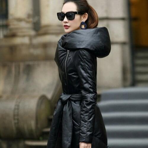 2020 New Genuine Leather Jacket Women Sheepskin Coat Duck Down Ladies Leather Down Coats Winter Coat Women XS15D99-17 YY1863
