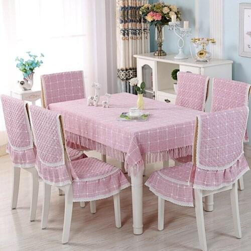 New Floral Print Lace Europe Cotton Home Kitchen Party Tablecloth Set Suit Table-cloth Rectangular Round Table Cloth Chair Cove
