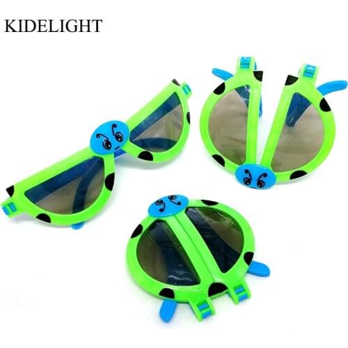 12PCS Kids Happy Birthday Party Favor Deformable Ladybug Glasses Girl Boy Party Souvenirs Baby Shower Favor Christening Supply