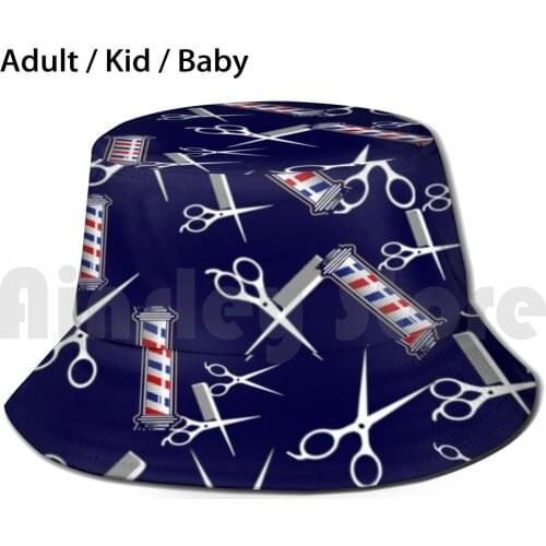 Barber Shop Pattern Hair Stylist Fashion Sun Hat Foldable UV Protection Barber Birthday Barber Barber Inspired Barber