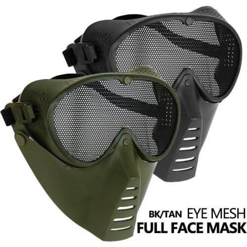Airsoft Full Face Paintball Mask Metal Steel Mesh Protective Mask Cosplay Hunting Shooting Wargame Military Army Tactical Masks