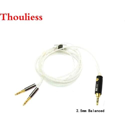 Thouliess 1.2m 7N OCC Silver Plated Headphone Upgrade Cable for Sundara Aventho focal elegia t1 t5p D7200 MDR-Z7 Headphones