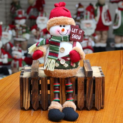 2020 Christmas Tree Decor Doll New Year Ornament Reindeer Snowman Santa Claus Standing Doll Home Decoration Merry Christmas 2021