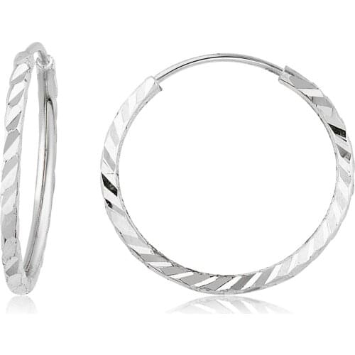 14k Pen Hoop Earrings White (3rd Model 1. Size) W4E35031