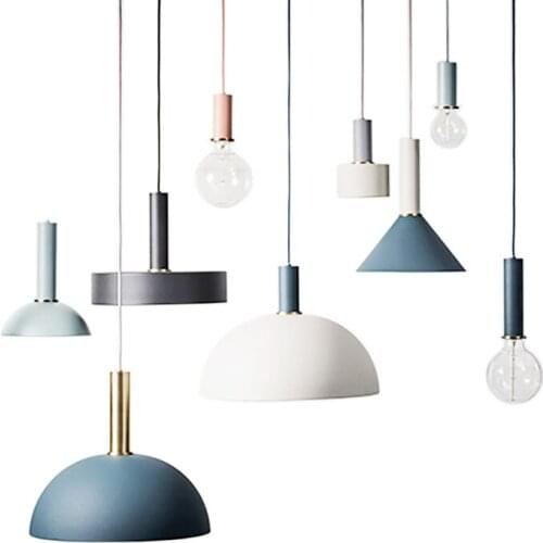 Nordic restaurant chandelier postmodern Macarons color simple personality creative single head small chandelier cafe lamps