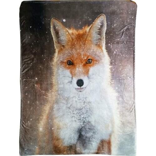 Fox Print Super Soft Throw Blanket for Bed Couch Sofa Lightweight Travelling Camping Throw Size for Kids Adults All Season