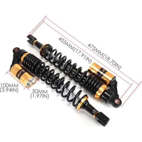 Universal 1 pair 8mm spring 455MM 460MM motorcycle shock absorbers suspension for Honda Yamaha Suzuki kawasaki Quad ATV