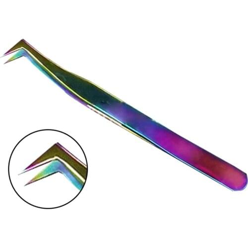 Stainless High Precision Bend False Eyelashes Tweezers Lashes Applicator Clip