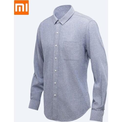 Youpin 90 FUN man casual cotton long Comfortable sleeve Breathable Loose Summer solid color for shirt Smart