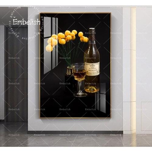 1 Pieces Glass And Splashing Wine Kitchen Home Decor Pictures For Dinning Room Wall Art Posters HD Print Canvas Oil Paintings