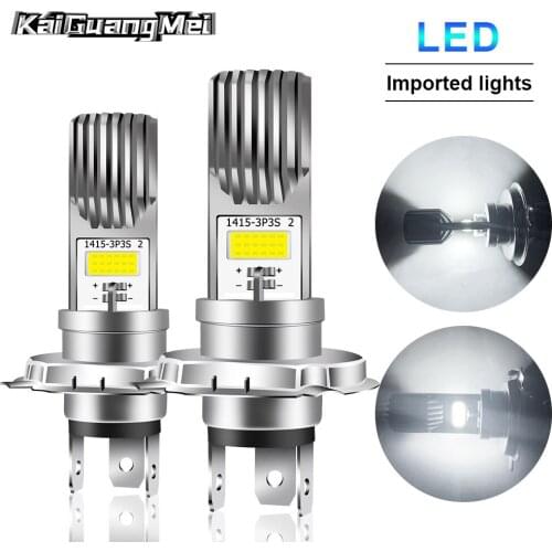 1Pcs Motorcycle Headlight H4 LED Head Lamp White Bulbs Hi Lo Beam Working Spotlight COB Chips Motorbike Electric Car Accessories