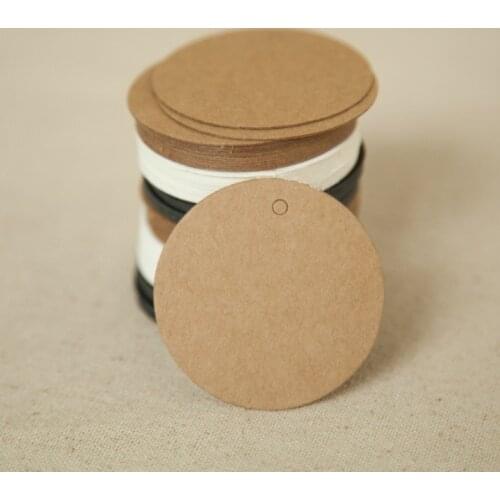 1000pcs Blank 5.5cm Kraft Paper Tag Round Vintage Gift Tag Sewing DIY Craft Supplies Garment Tag Wedding Party Label Card
