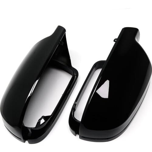 2pcs Gloss Black Side Wing Rear View Rearview Mirror Cover Case Caps For Audi A3 S3 8P RS3 A4 S4 RS4 B8 8K ( B8.5 ) A5 S5 RS5
