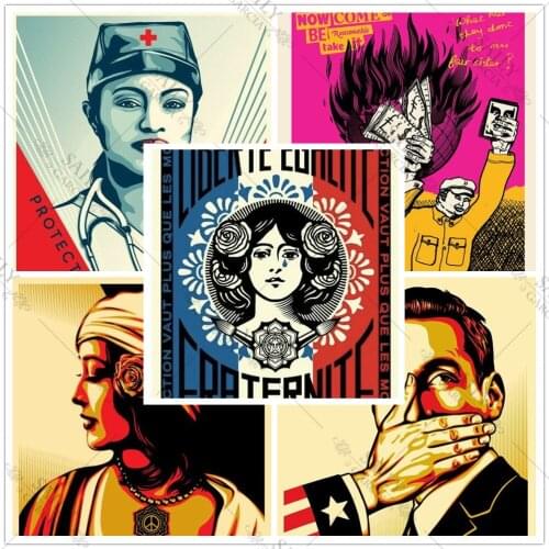 Abstract Metal Tin Vintage Custom Obey Tin Sign Graffiti Wall Art Shepard Fairey Print Metal Plates Pub Bar Sign Home Decor