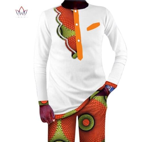 Africa Style Customized Pants Suits for Men Dashiki Plus Size Denim Men Suit Fashion Traditional African Clothing WYN397