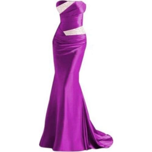 Angelsbridep Taffeta Evening Dress 2021 In Stock Women Party Dress Mermaid Robe de Soiree Long Pleat Beads Sequins Formal Gowns