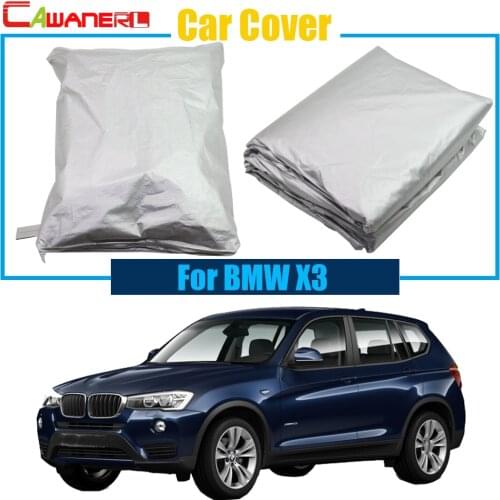 Cawanerl Car Cover Anti UV Rain Sun Snow Resistant Cover Sun Shade Dustproof For BMW X3