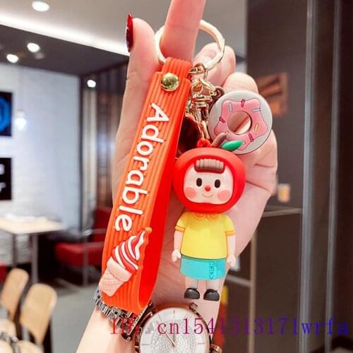 PVC Doll Keychain Keybuckle Decorations Men Women Cartoon Cute Bag Pendant Anime Fashion Key chain Kawaii Keyring Gift