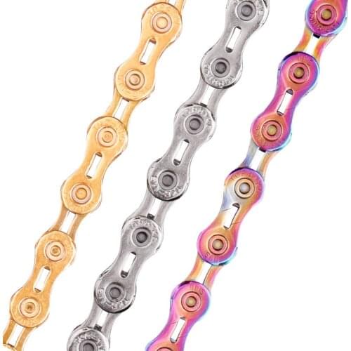 Mtb Road Mountain Bike Parts Bicycle Chain 9/10/11s speed hollow chain gold silver color carbon steel Bike chain