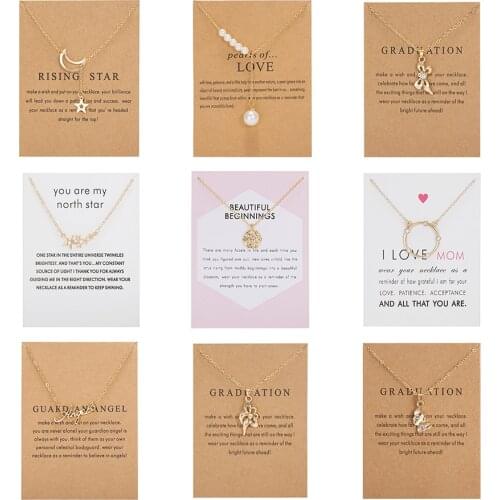 Trendy Alloy Cute Elegant Star Moon Luck Pendant Necklaces for Women Fashion Pearls Angel Butterfly Flower Clavicle Chain Choker