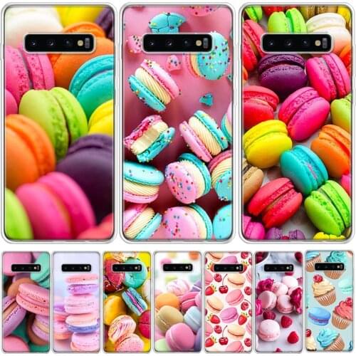 Dessert ice Cream Macaron Food Phone Case For Samsung Galaxy Note 8 9 10 20 S7 S8 S9 S10 S10E S20 S21 Ultra FE J6 Plus Lite Cove