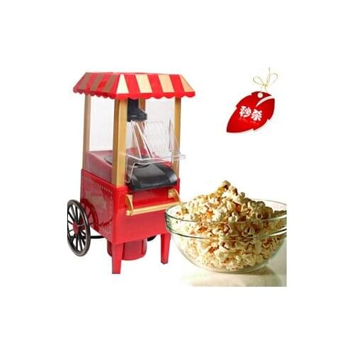 [ Fly Eagle ] Mini carriage shape nostalgic hot air popcorn machine poper pop corn maker with EU plug red color 220v~230v