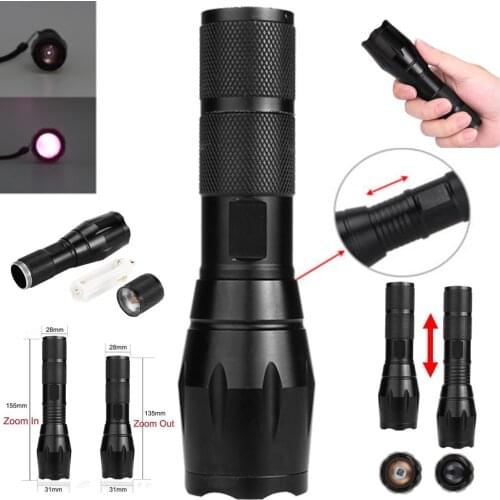 Night Vision Flashlight Zoomable Focus 5 Watt 850 Nm Led Infrared Radiation Ir Lamp Aor 18650 Waterproof Adjustable Torch #G3