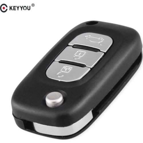 KEYYOU New 3 Buttons Remote Flip Folding Car Key Shell Case For Renault Clio Megane Kangoo Modus With HU83 Blade