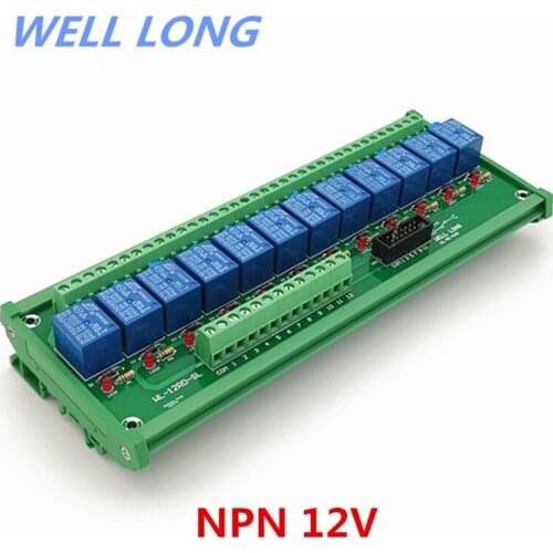 DIN Rail Mount 12 Channel NPN Type 12V 10A Power Relay Interface Module,SONGLE SRD-12VDC-SL-C Relay