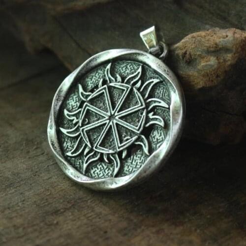 Lanseis 1pcs Alatyr star Slavic jewelry Sun symbol Amulet pendant norse Occult charm Germanic Pagan men necklace