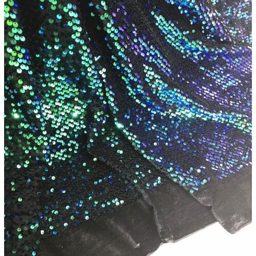 LASUI 3y=1 lot 2 colors High quality flannel Symphony green red sequins embroidered fabric dress costume dance skirt W0094