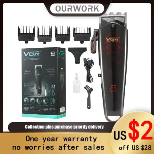 Mens Professional Hair Clipper Electric Detachable Blade LCD Display Long-Lasting Lithium Battery Super Power