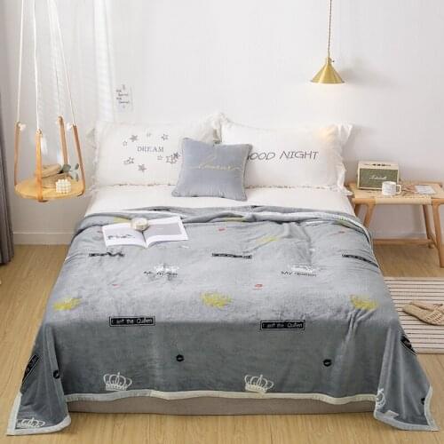 Crown Thicken plush bedspread blanket 200x230cm High Density Super Soft Flannel Blanket for the sofa/Bed/Car