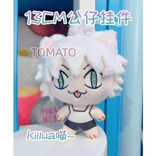 New Anime HUNTER × HUNTER Killua Zoldyck Cute Cat Cosplay Plush Mini Doll Keychain Cartoon Toys Key Rings Christmas Gifts 13cm