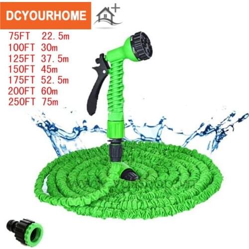 25FT-150FT Garden Hose Expandable Magic Flexible Water Hose EU Hose Plastic Hoses Pipe With Spray To Watering Car Wash Spray